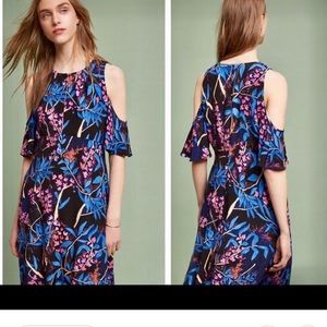 Anthropologie | Maeve open shoulder floral dress 8
